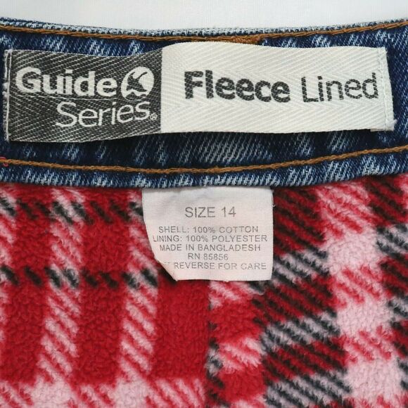 Guide Series Jeans Womens 14 Fleece Lined Blue Denim Straight Leg High Rise - Picture 3 of 11